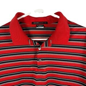 Nike Tiger Woods Polo Shirt Golf MSOE College Men XL Red Striped Dri-Fit